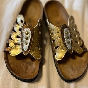 Betula by Birkenstock Gold & Bronze Butterfly Sandals